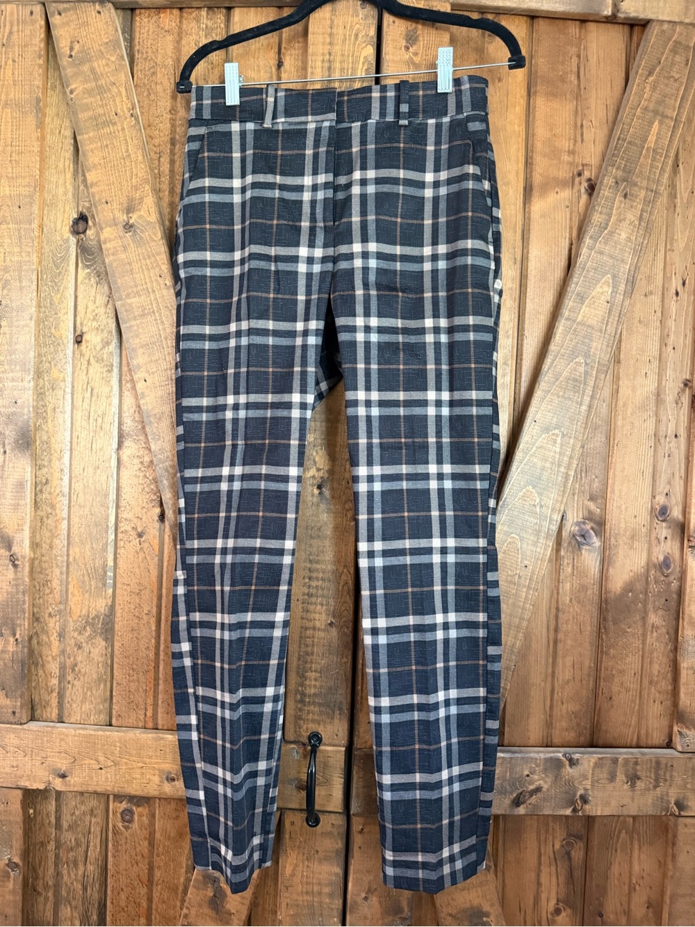 H&M women’s Plaid trousers in Charcoal and Tan